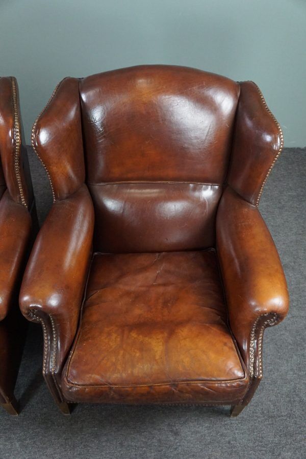 Set of two sheepskin armchairs