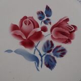 Digoin earthenware pie dish - Sarreguemines- Model Cannes - Rose decoration - circa 1940