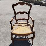 Louis XV style oak straw armchair in excellent condition