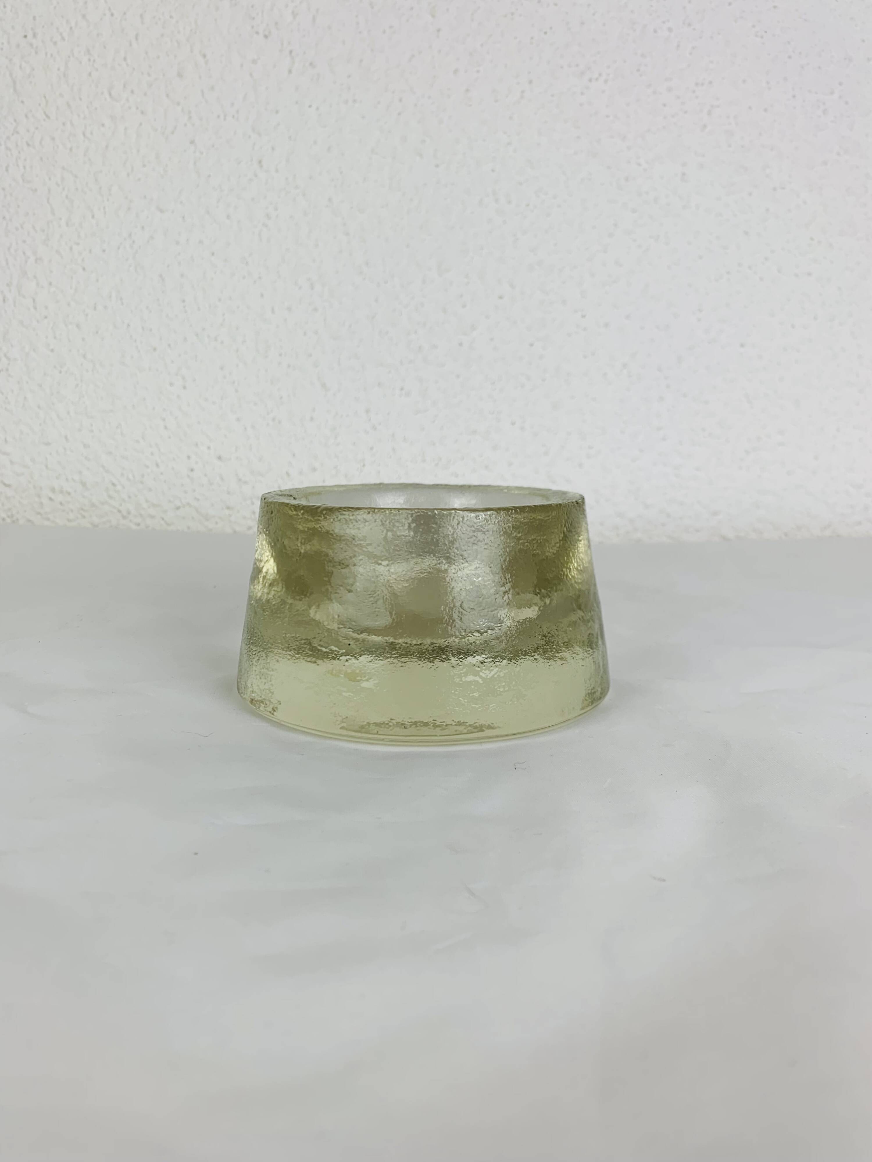 Vintage solid glass ice cube tray, ashtray