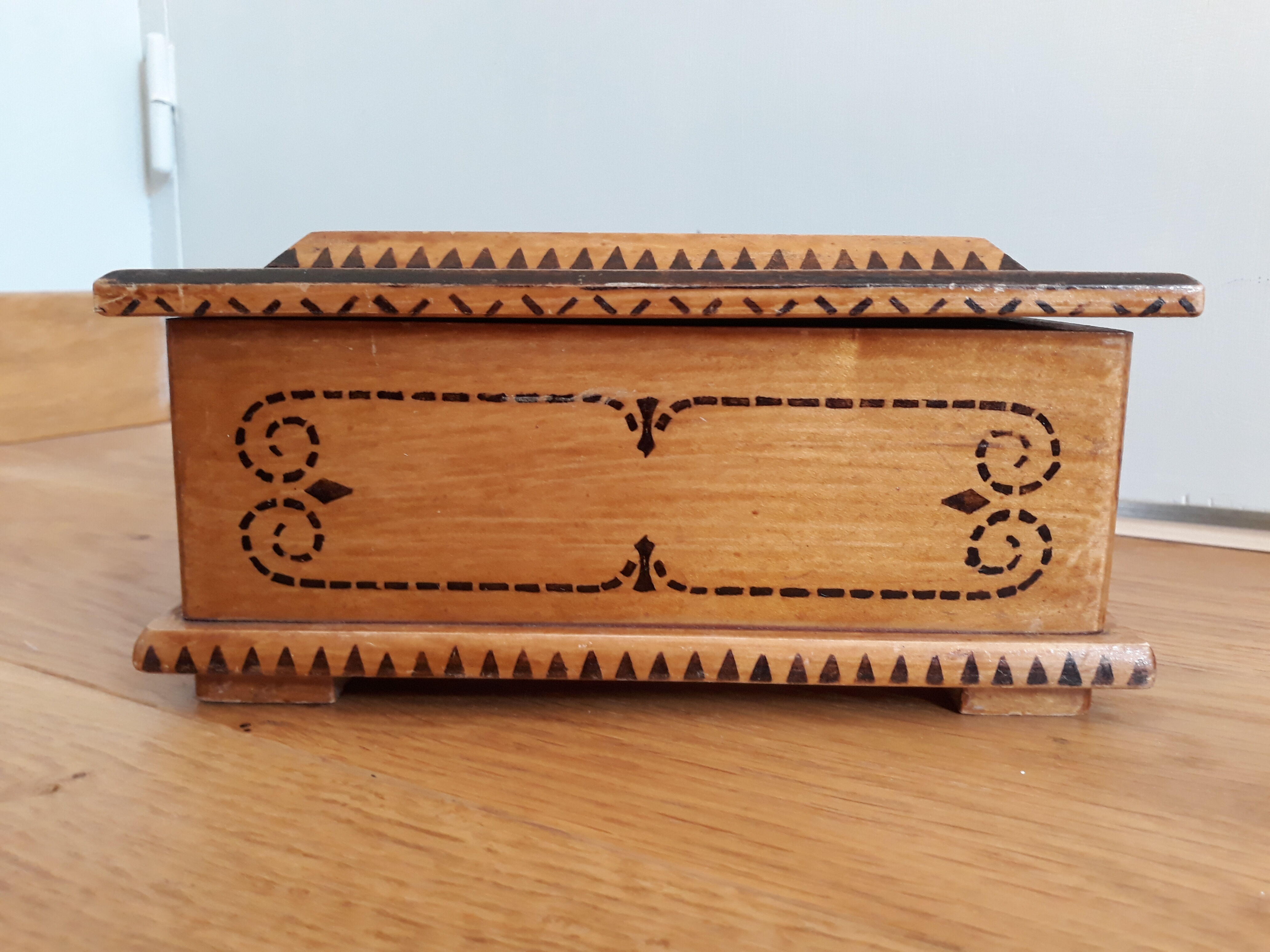 Jewelry box with wooden compartments
