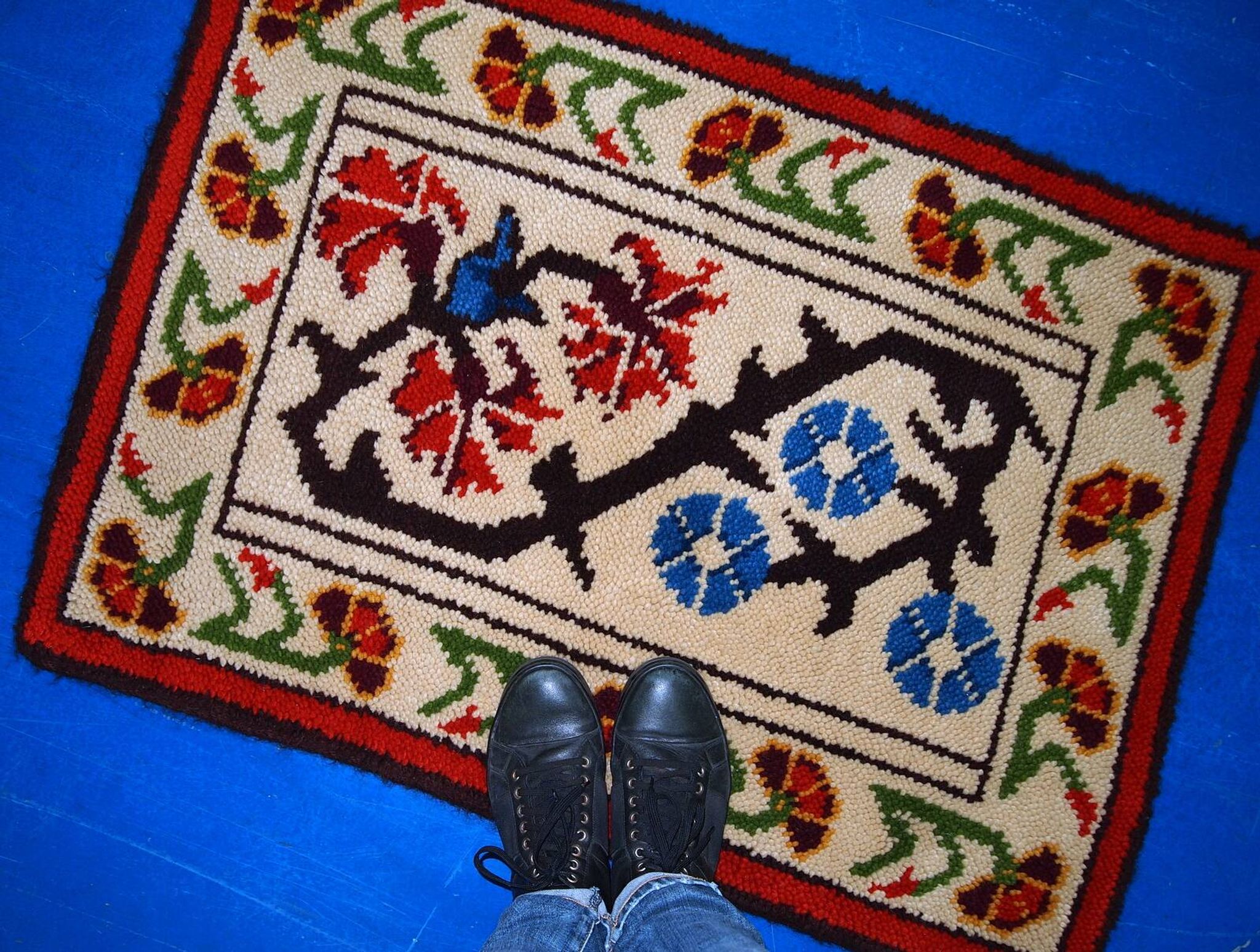 Tapis Vintage Savonnerie en Laine, Années 1970, Élégance Française
