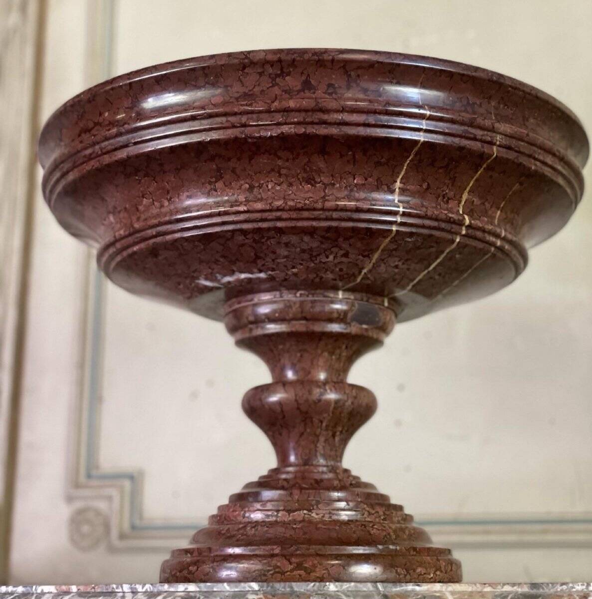 Red griotte marble basin from around 1800.