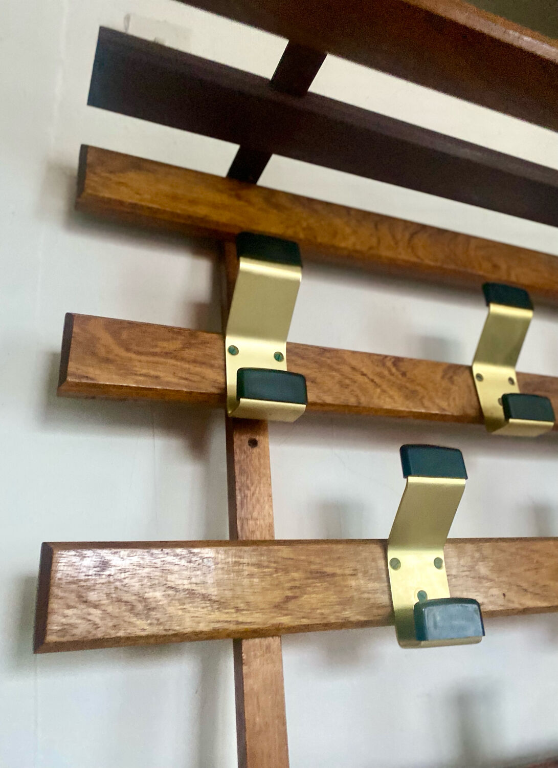 Vintage wall coat rack hooks circa