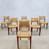Vintage woven rope dining chairs design