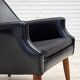 1970s, Danish armchair, artificial leather, teak wood legs.