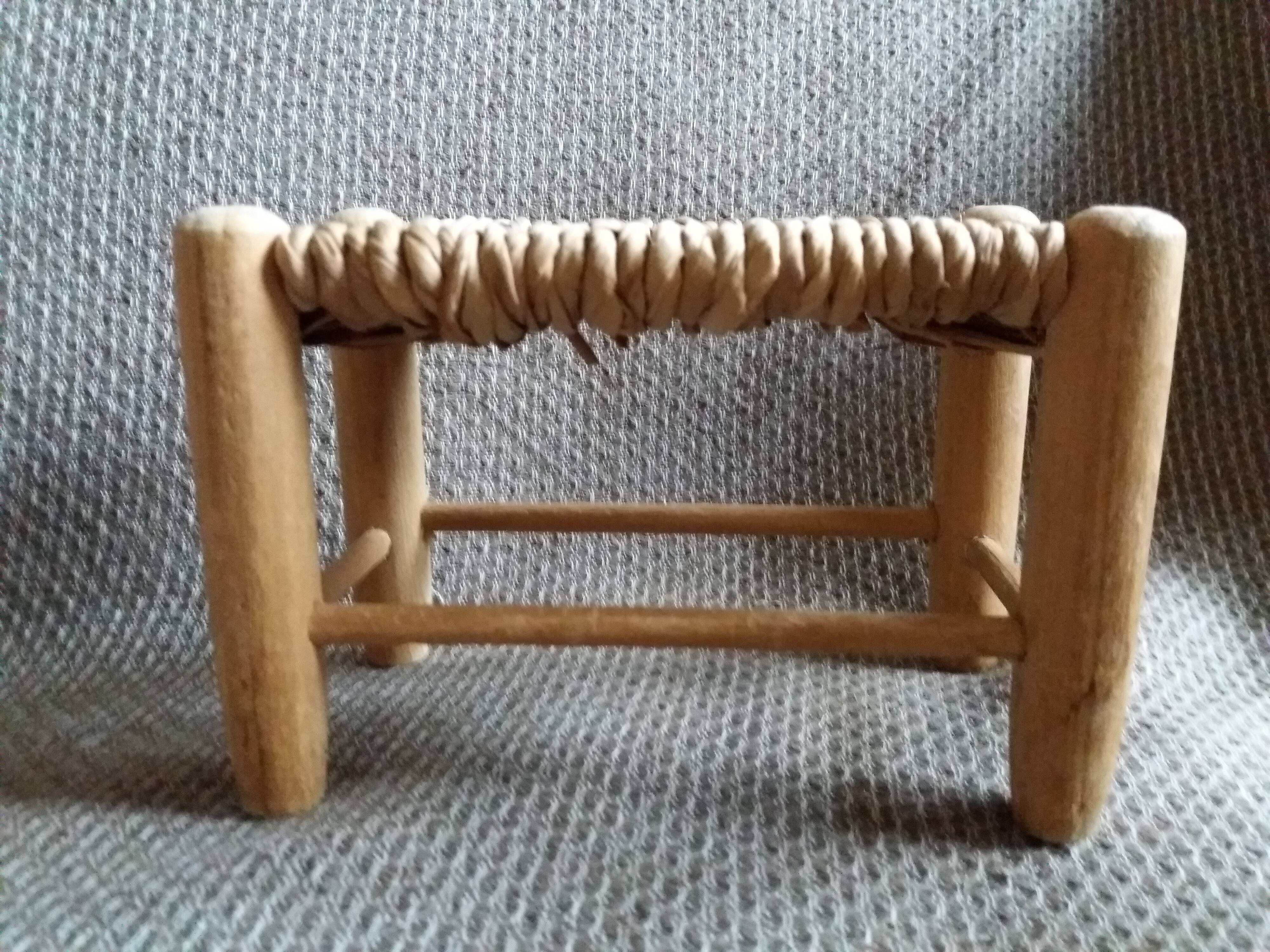 Straw bench doll furniture
