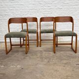 Set of 4 restored Baumann sled chairs