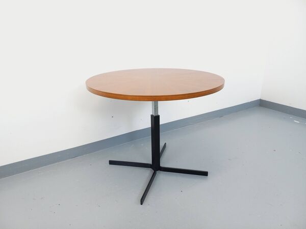 Grande table basse ronde style scandinave vintage modulable en table