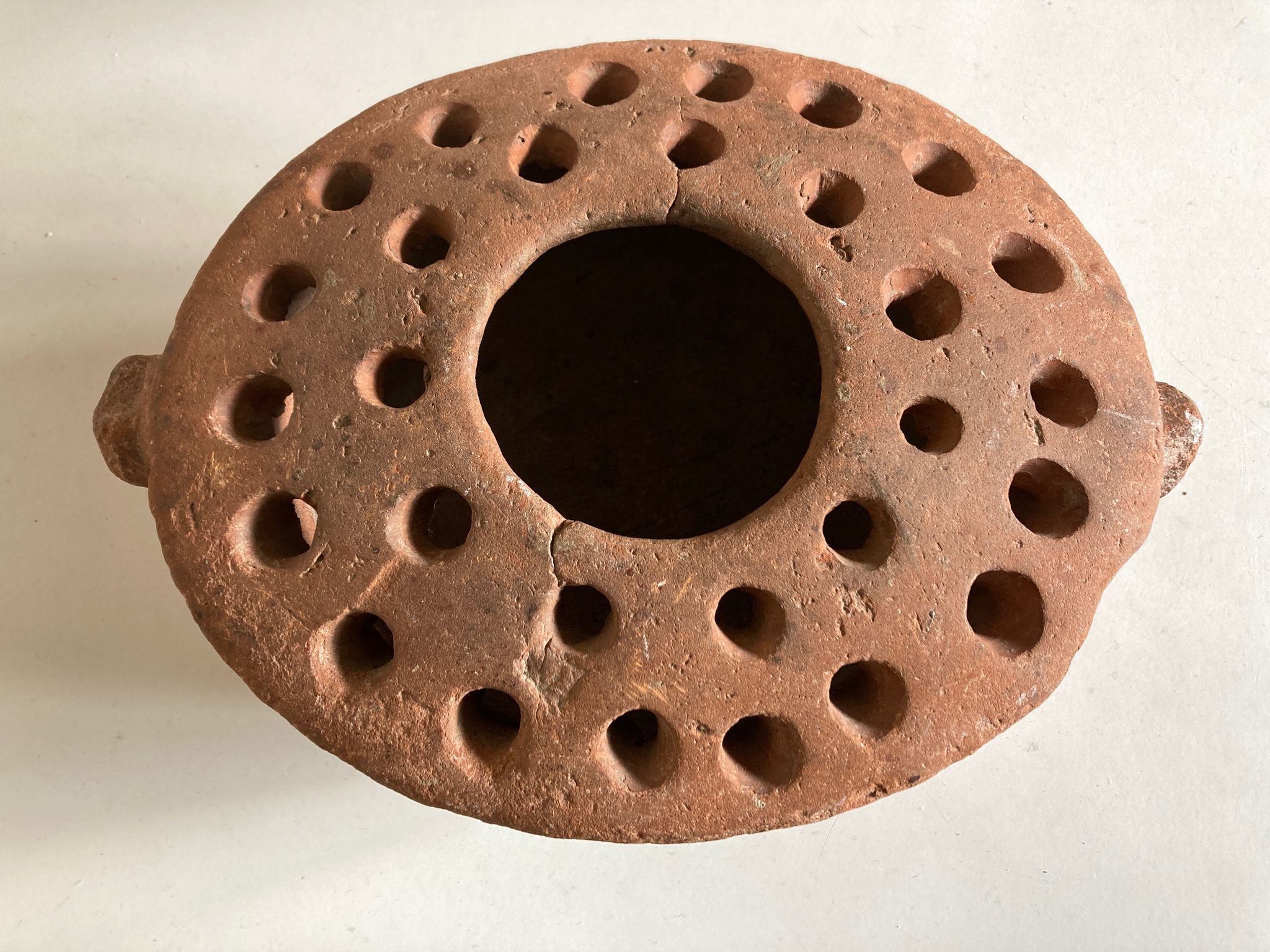 Terracotta farm vase pique flower XXL Folk Art 19th