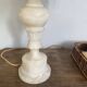 Alabaster lamp, 2m fabric cable, braided jute lampshade
