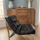 Vintage IKEA Pixi armchair, stainless steel, faux leather.