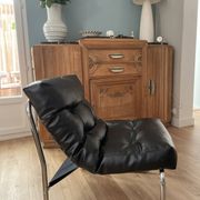 Fauteuil Pixi vintage IKEA inox simili cuir