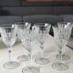 Set of 6 white wine glasses, Bohemian crystal. Regency/Empire style, 17.5 cm