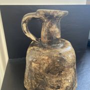 Vase pichet brutaliste marron en terre cuite