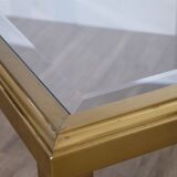 Brass and glass coffee or coffee table