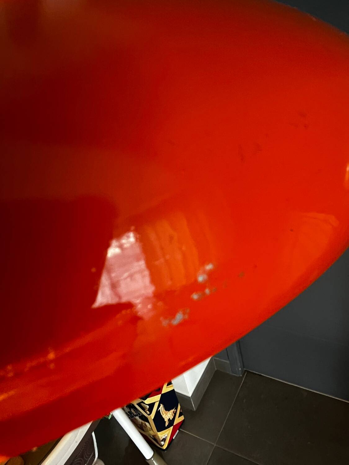 Space age orange 70s pendant light