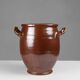 Large Glazed Brown Ceramic Pot, Belgium, 1800s