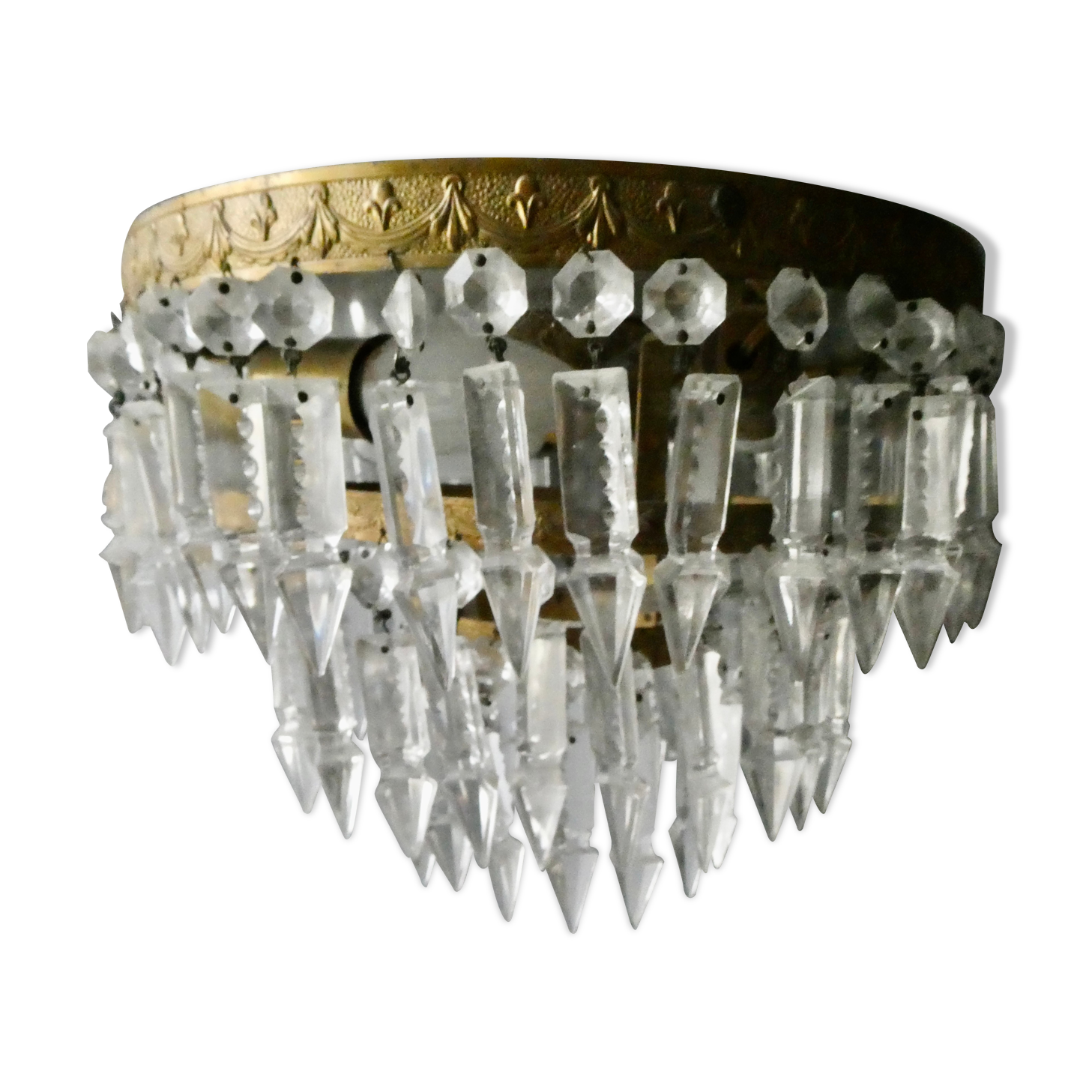 Luster with tassels and brass of the 60s-70s