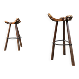 Mid century brutalist bar stools - set of 8, 1960s