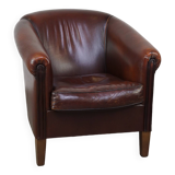 Nice sheepskin club chair with a beautiful patina