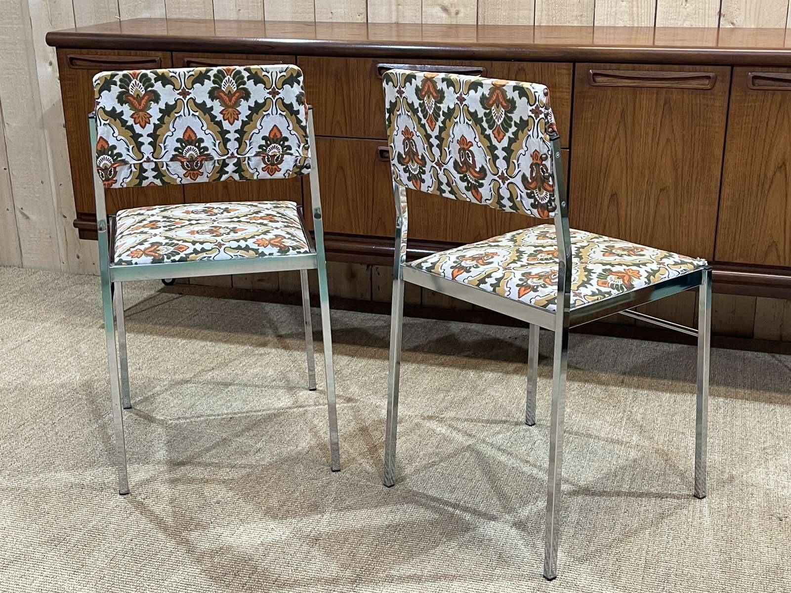 Pair of chrome chairs from the 70