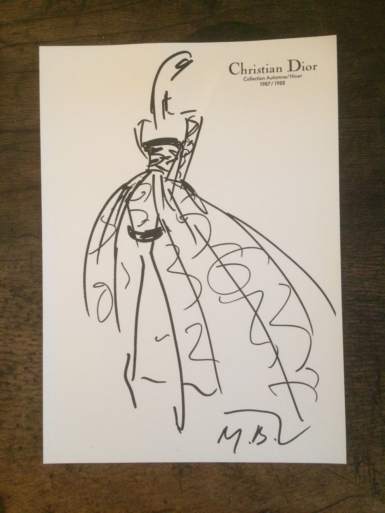 Christian Dior : illustration de mode de presse collection 1987-1988