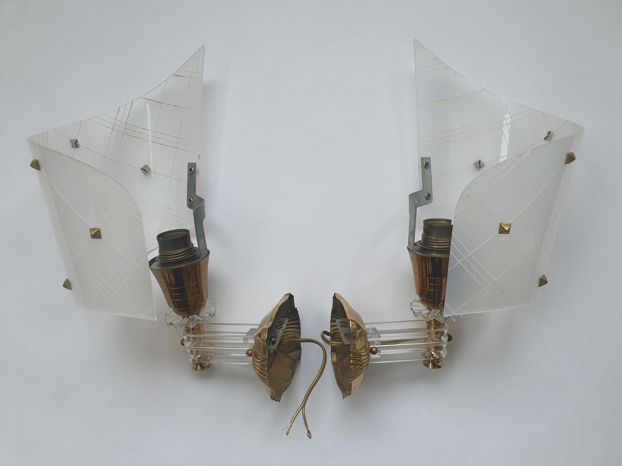 Pair of vintage rockabilly wall lights from the 60s