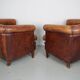 Fauteuil Club Vintage en Cuir Couleur Cognac, Pays-Bas, Set de 2