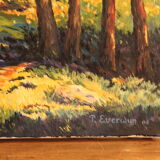 Tableau paysage impressioniste, forêt de fontainebleau