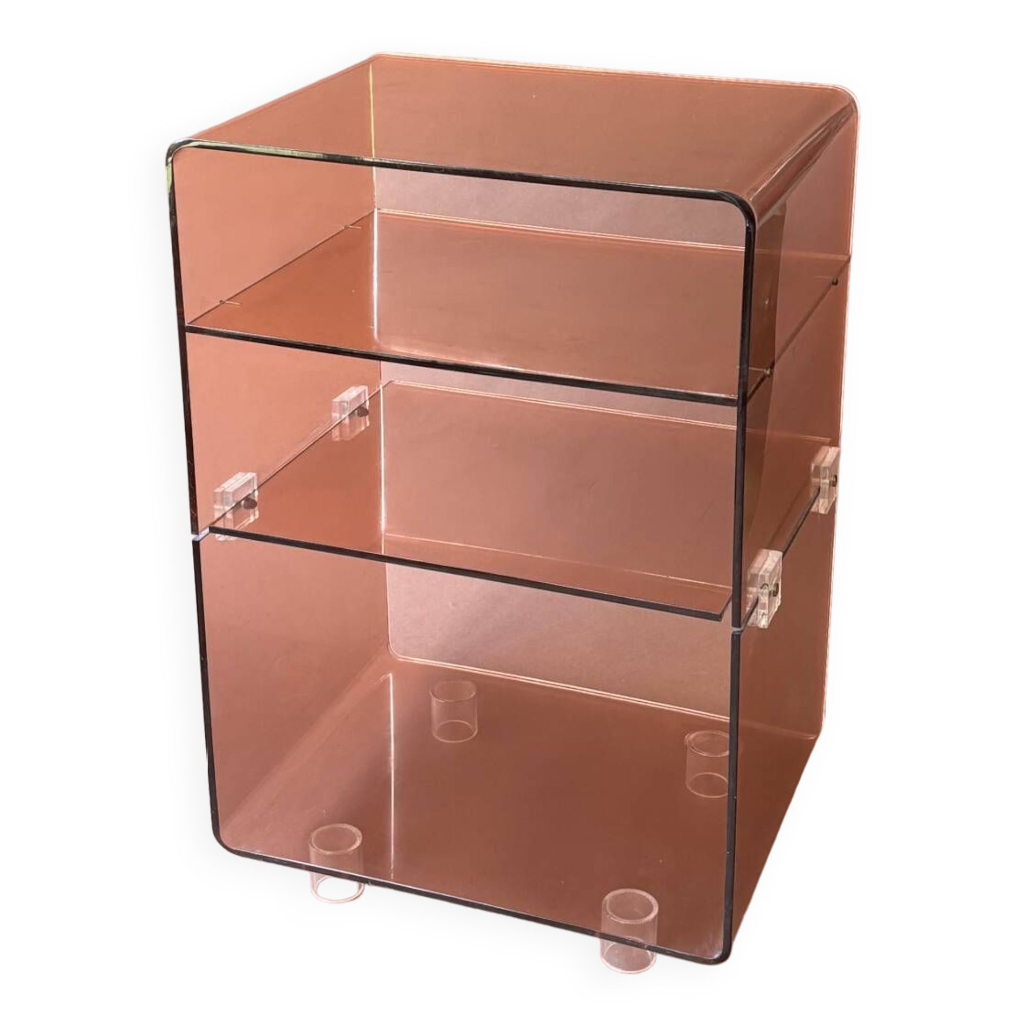 Occasional furniture in smoked Plexiglas from the 70s