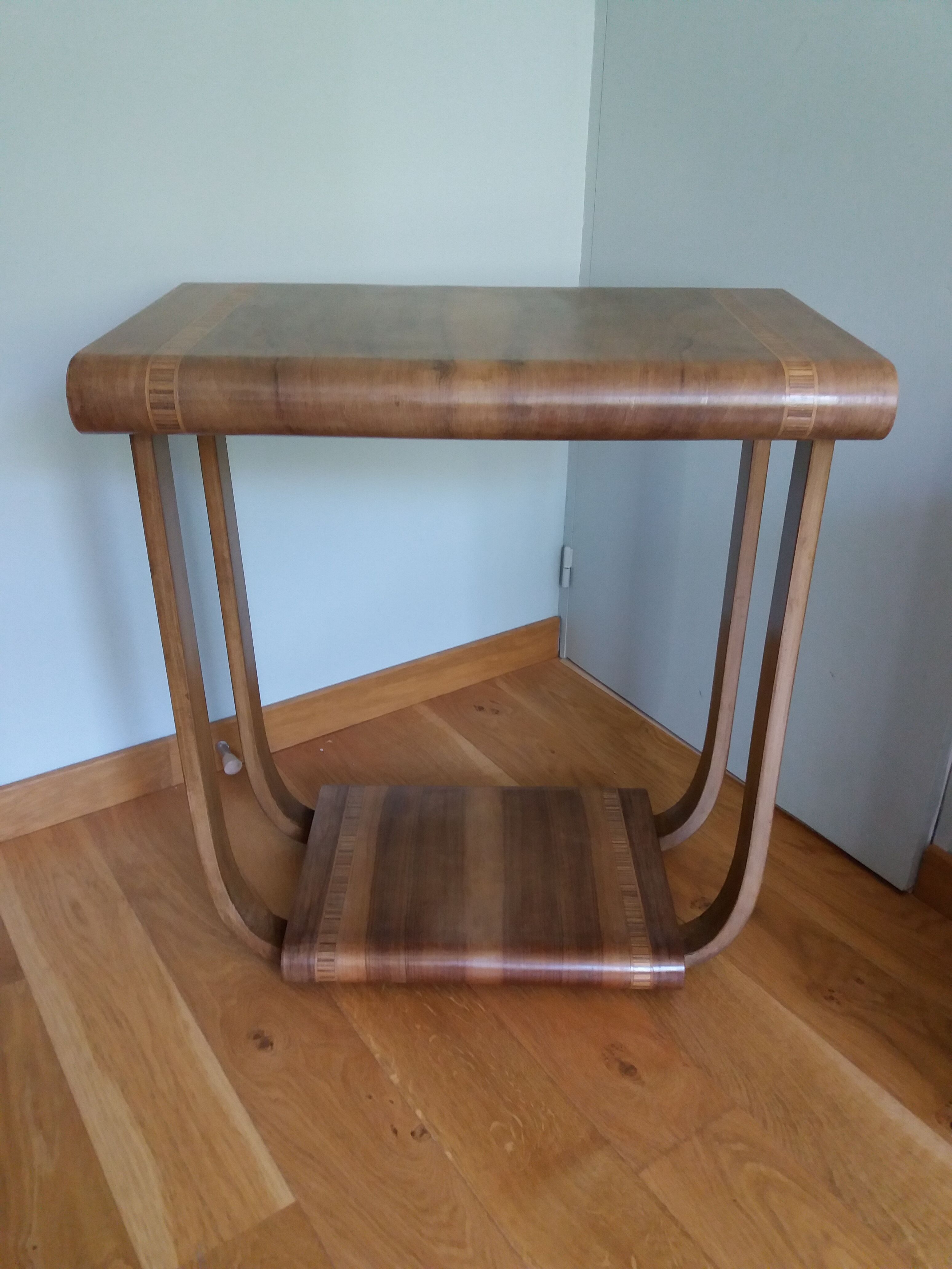 Art Deco curved wood console