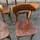 Lot de 4 chaises Thonet bistrot originales en bois