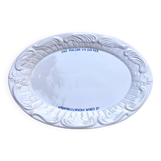 Large old oval dish