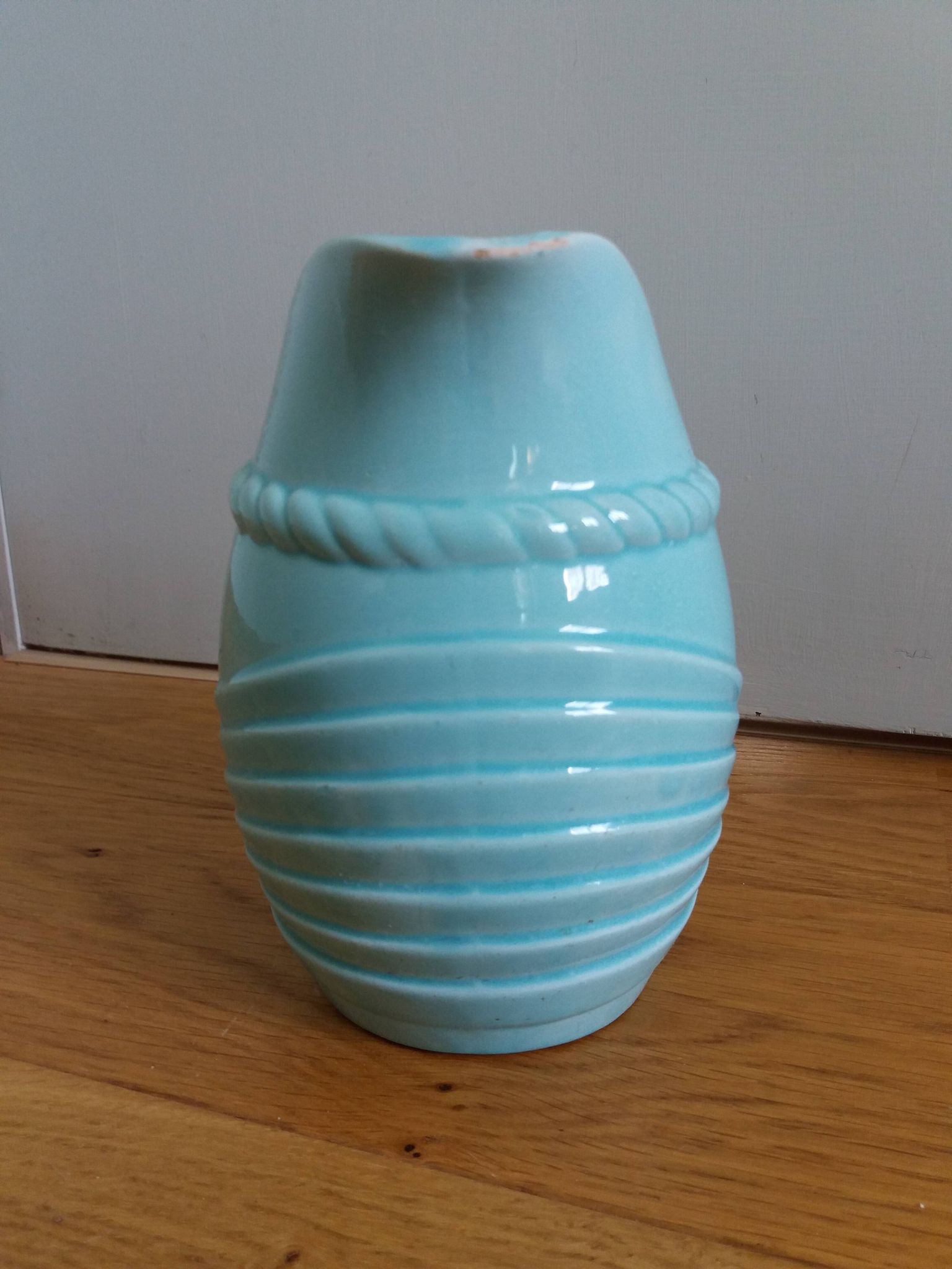 Poet Laval light blue slip pitcher