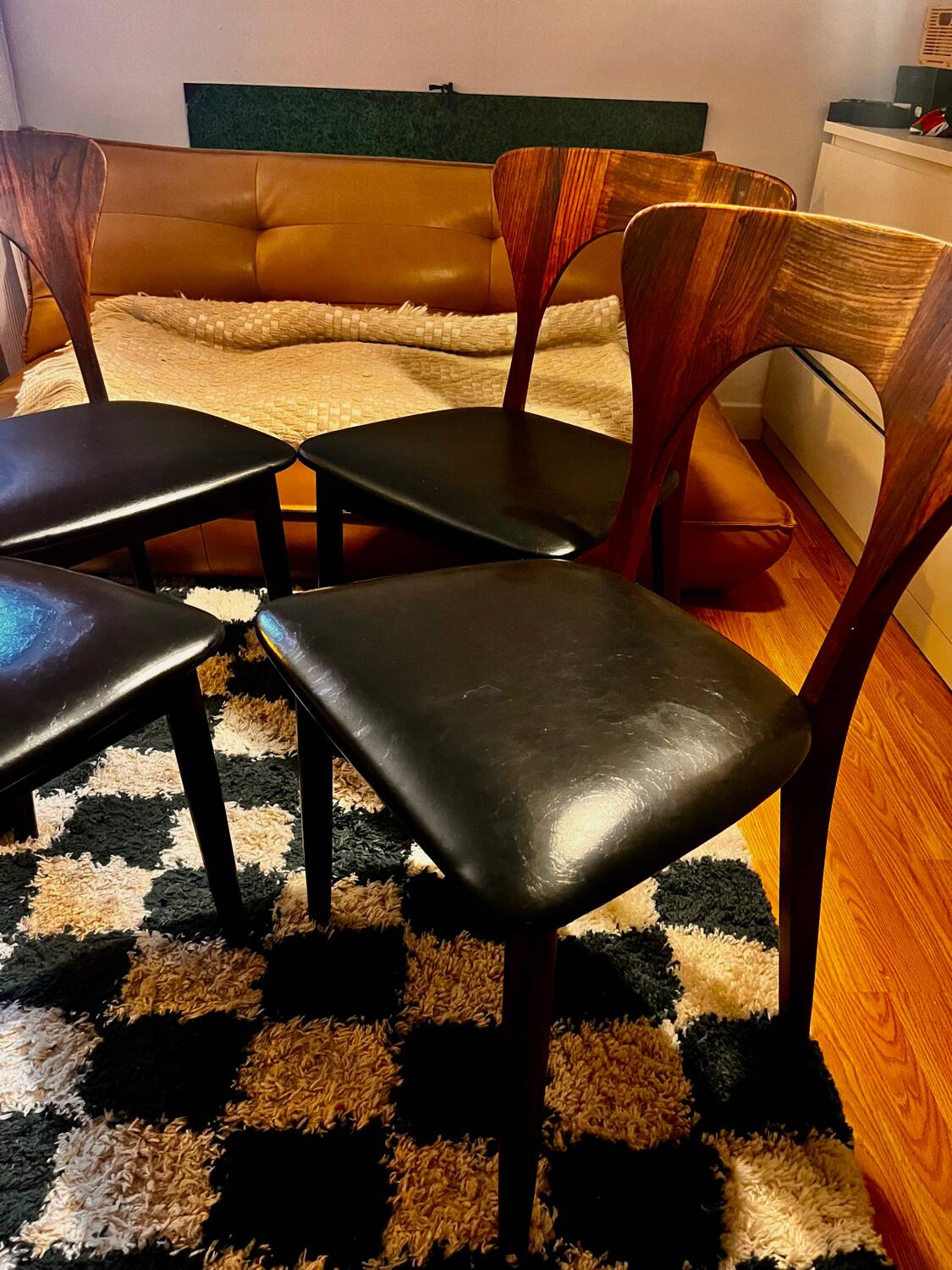 Set of 4 Scandinavian teak chairs