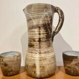 Service sandstone pitcher 6 glasses atelier dieulefit by jacques pouchain
