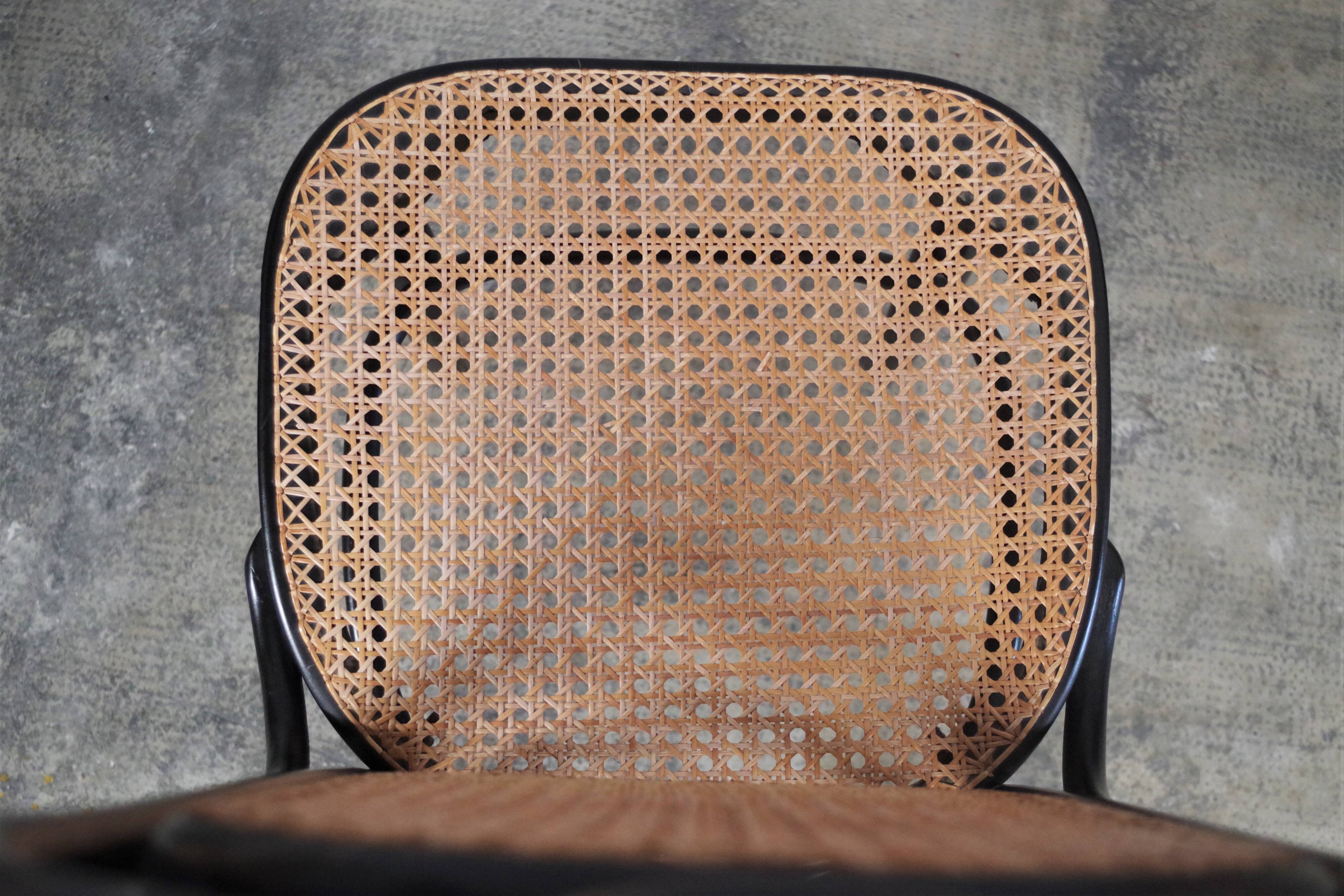 Chairs in bent beech and vienna straw, 1980