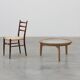 Table moderne en bois de cèdre et verre, Italie fin du 20e siècle