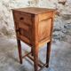 French antique walnut bedside table – 1 drawer and cupboard – 32×42×89 cm