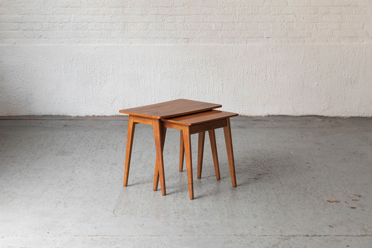 Set of nesting tables in teak, Dutch design, 1960’s