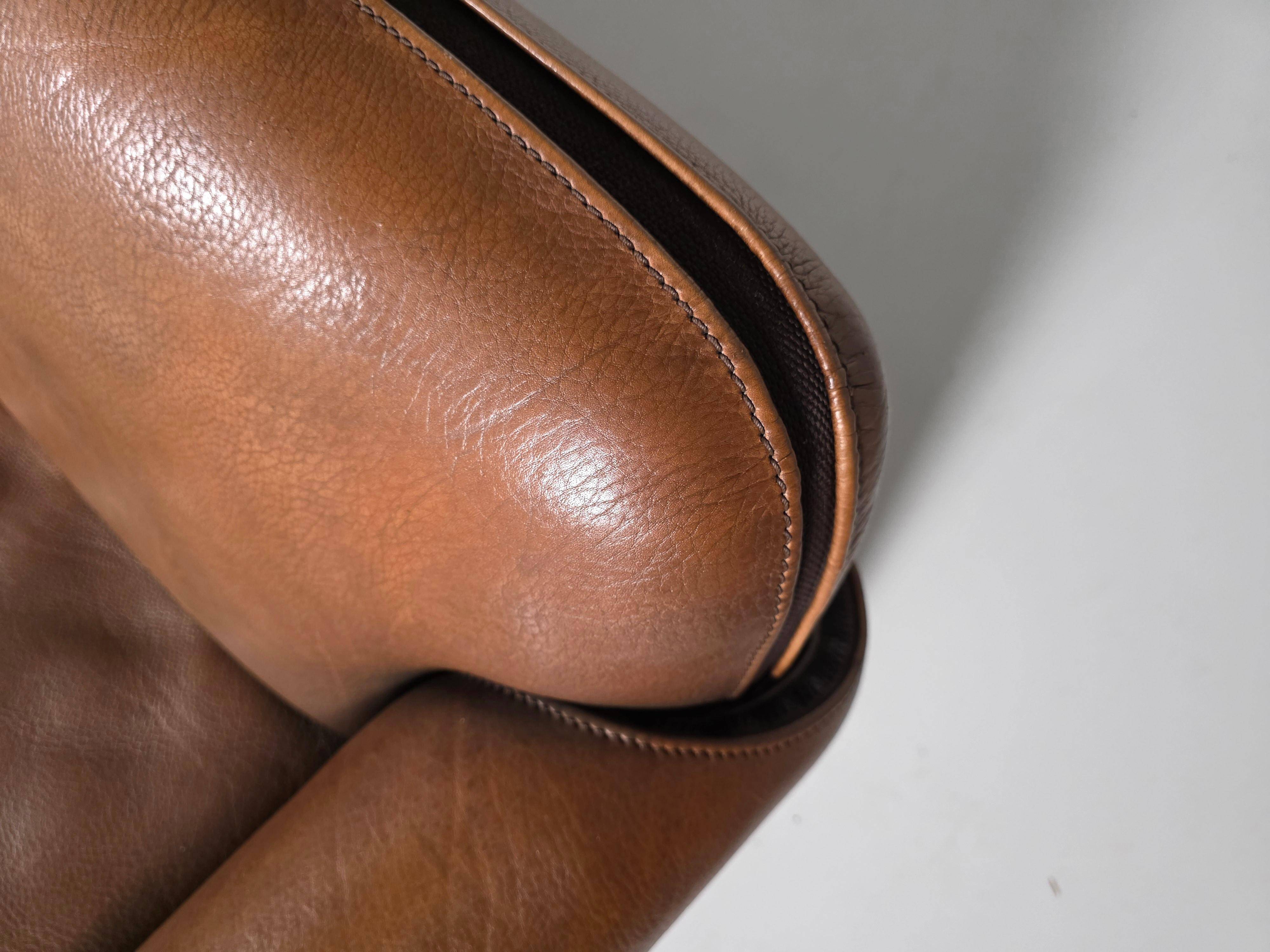 SDe Sede DS-125 Sofa by Gert Lange in cognac leather, Switzerland, 1980s