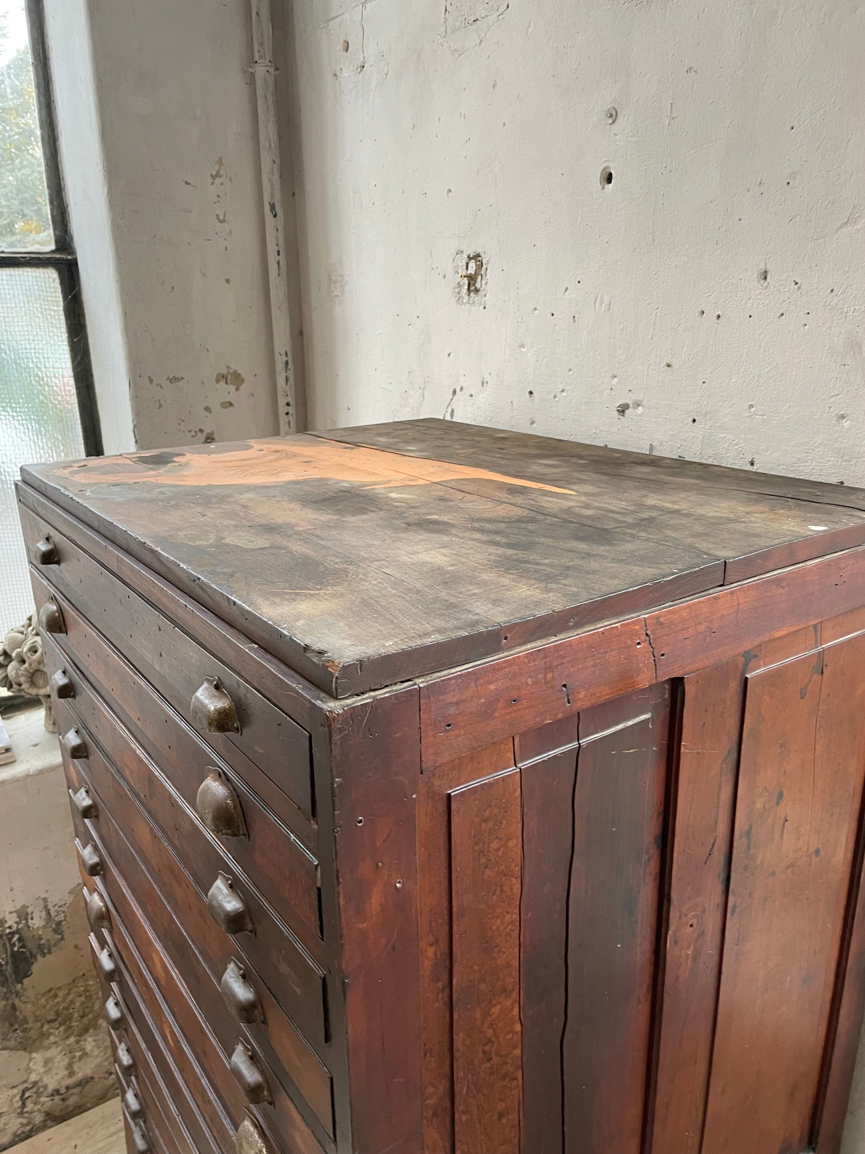 Workshop furniture printing with drawers XL oak