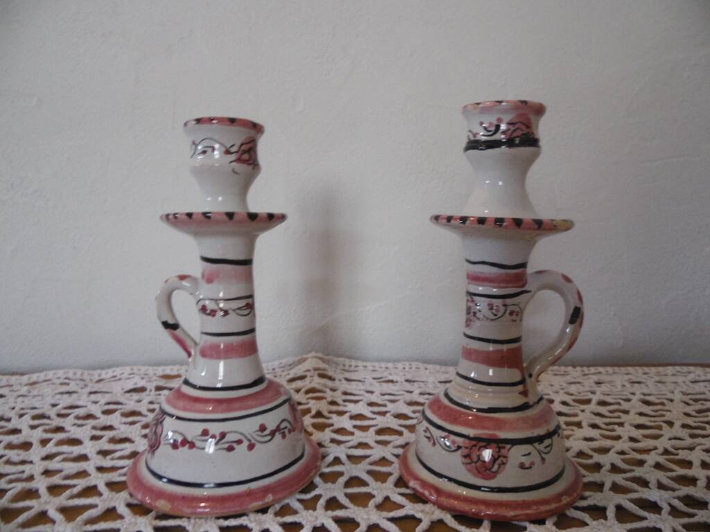 duo of ceramic candle holders