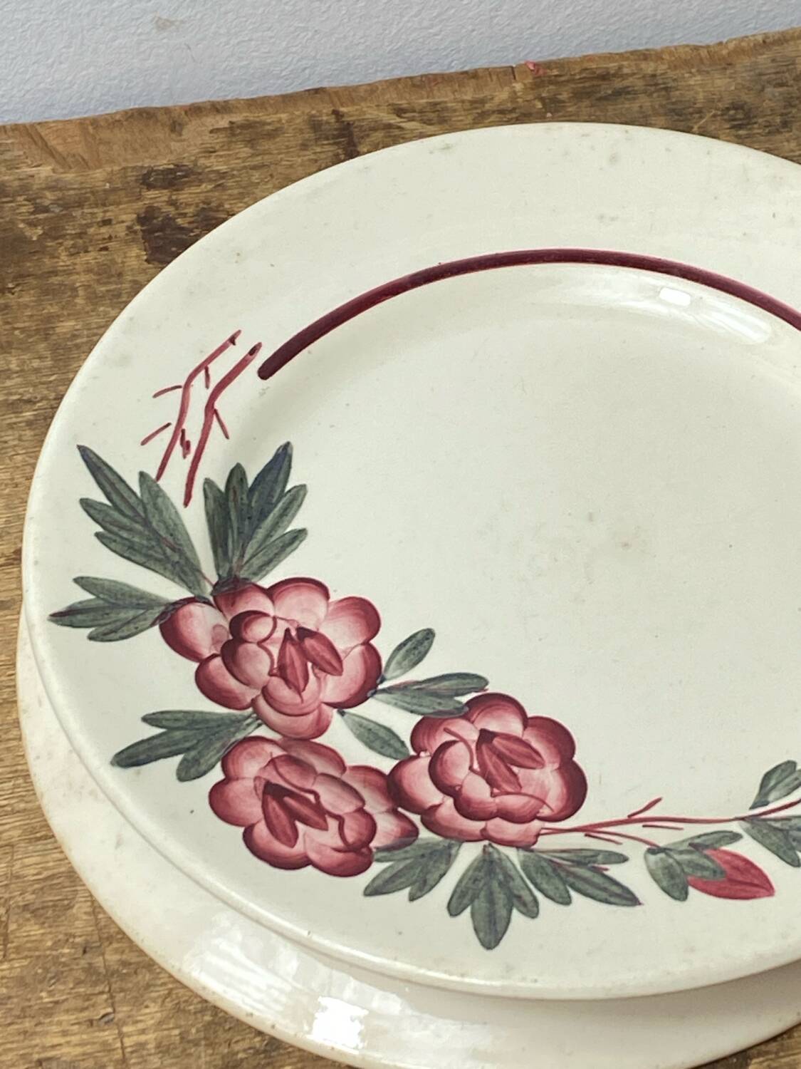 Two Digoin Sarreguemines dessert plates