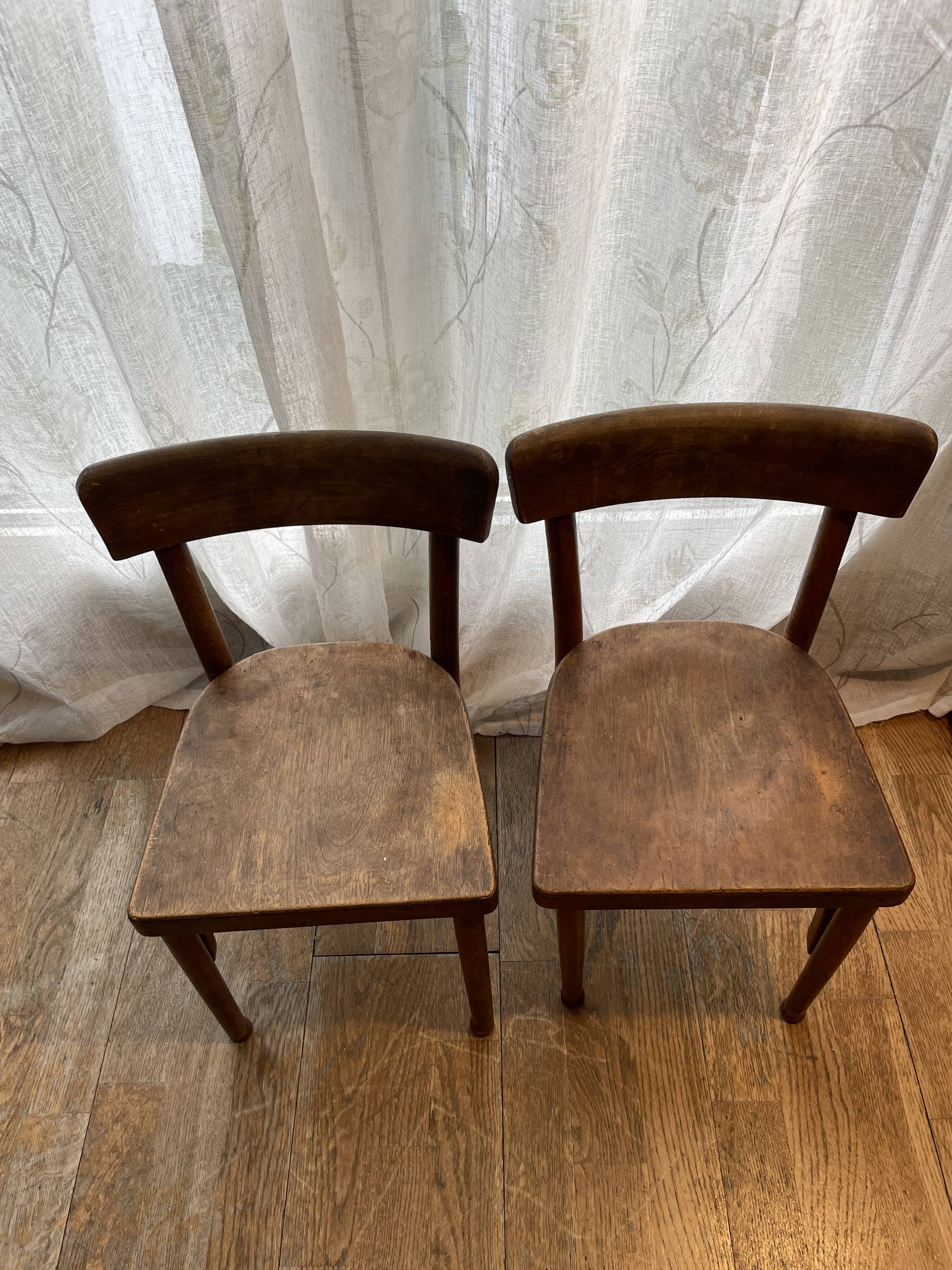 Duo of children's bistro chairs