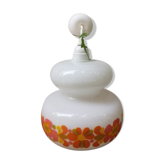 White Opaline with flowers