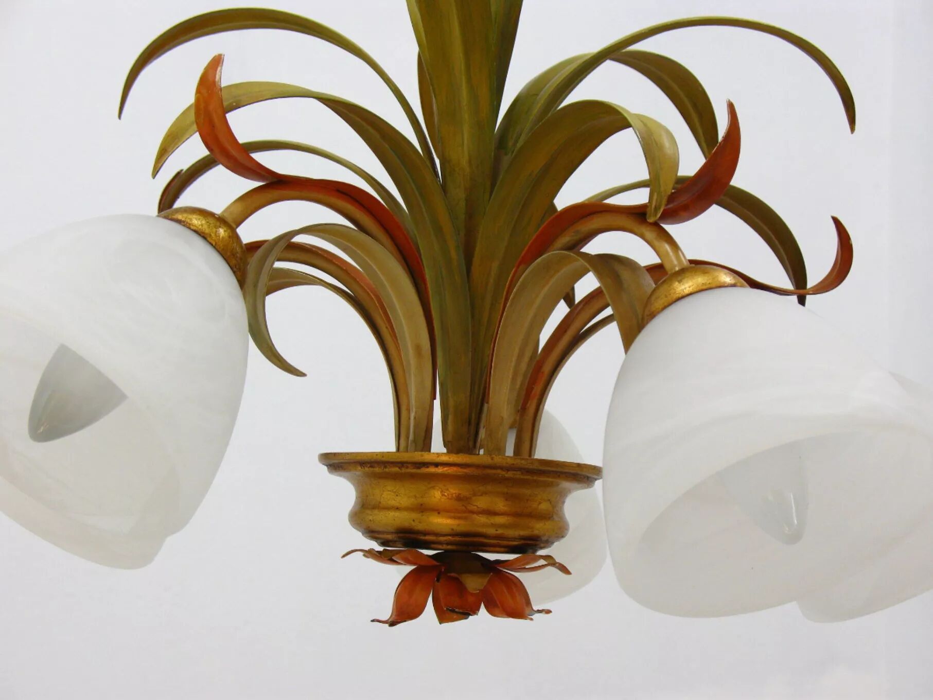 Lustre floral Hollywood Regency, années 1970