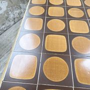 1950s rattan table with ceramic top