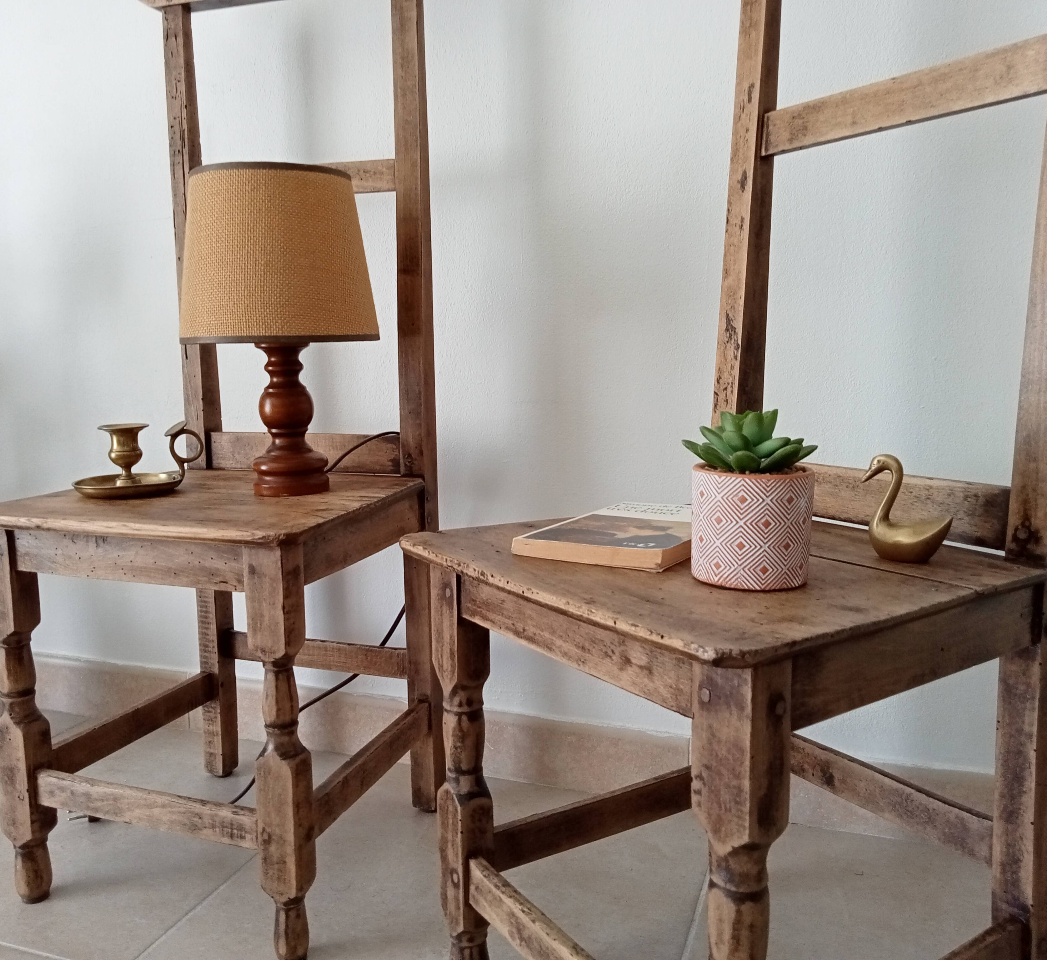 Paire de chaises anciennes prie Dieu XIXeme